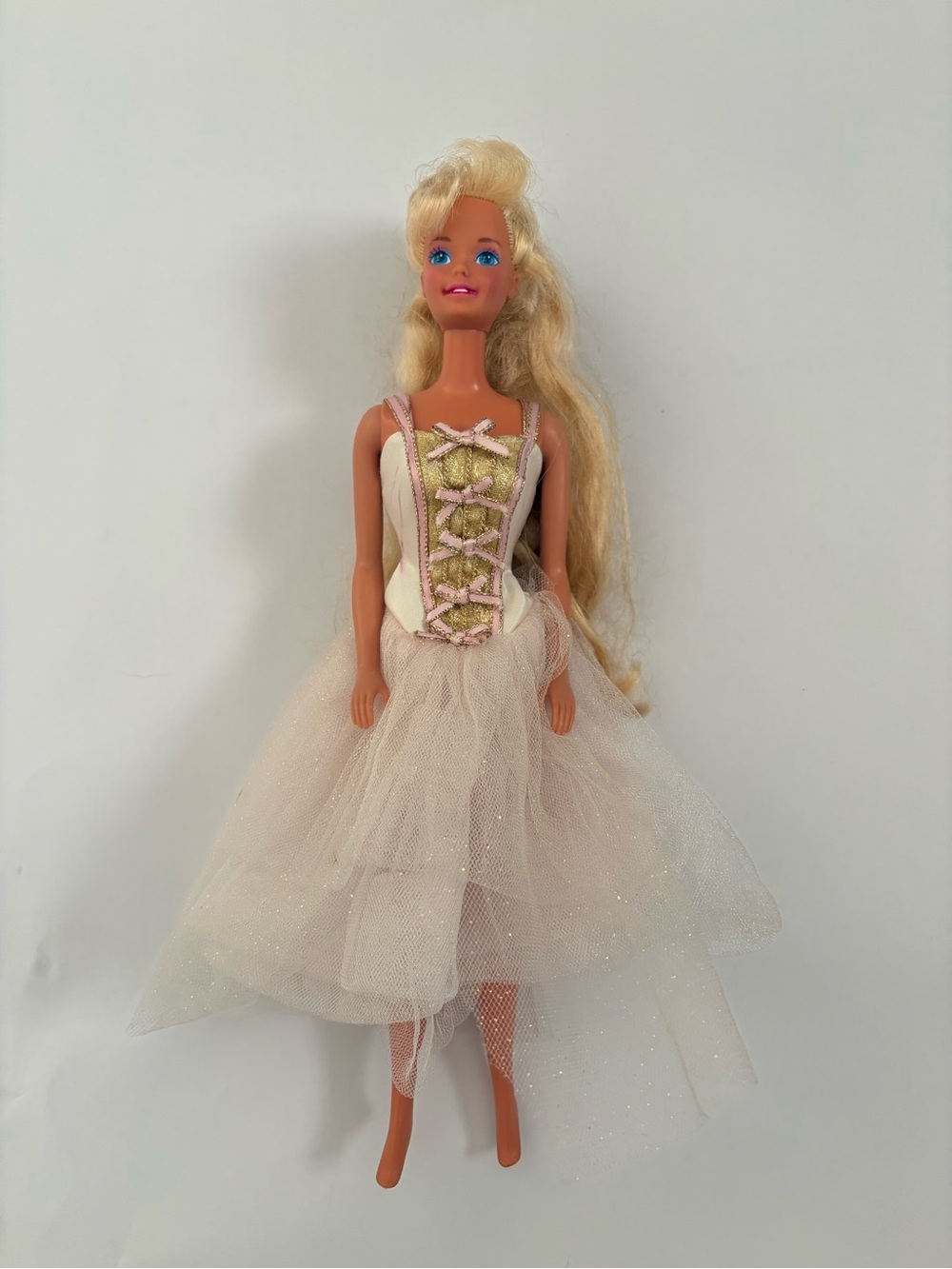 1990s Barbie in Vintage Sugar Plum Barbie Dress